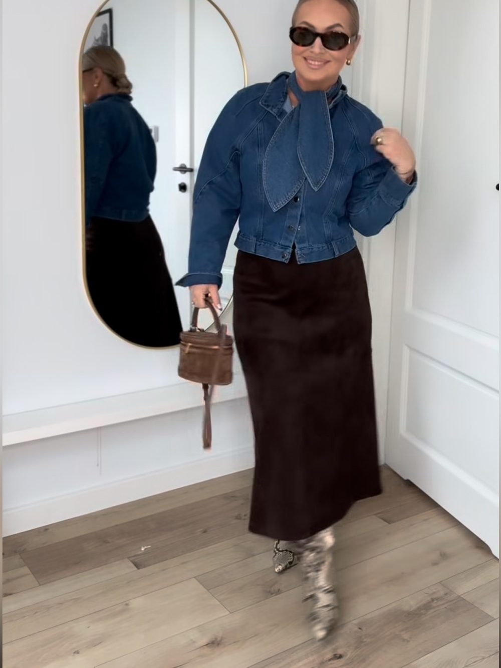Zara Faux suede skirt
